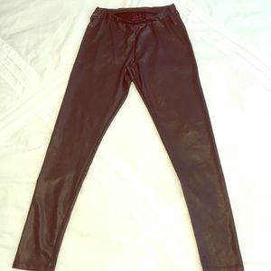 Pleather black leggings. Size M.